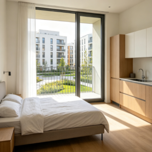 Newly Built Two-Bedroom Apartment with Balcony - Modern Residence for Rent